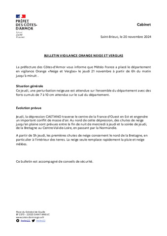 bulletin vigilance orange neige et verglas